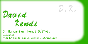 david kendi business card